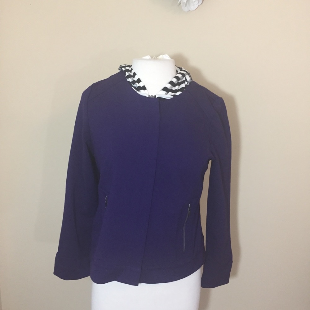 Zenergy by Chico’s purple jacket hoodie size 0 small athleisure athletic